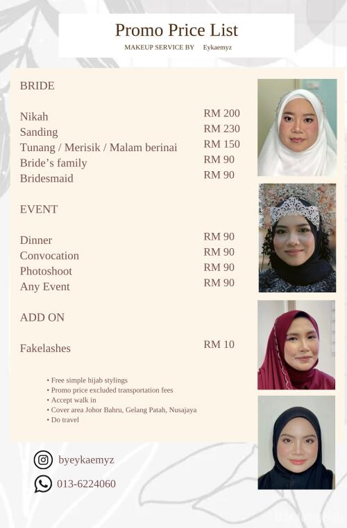 gambar pakej Makeup, Henna & Mua